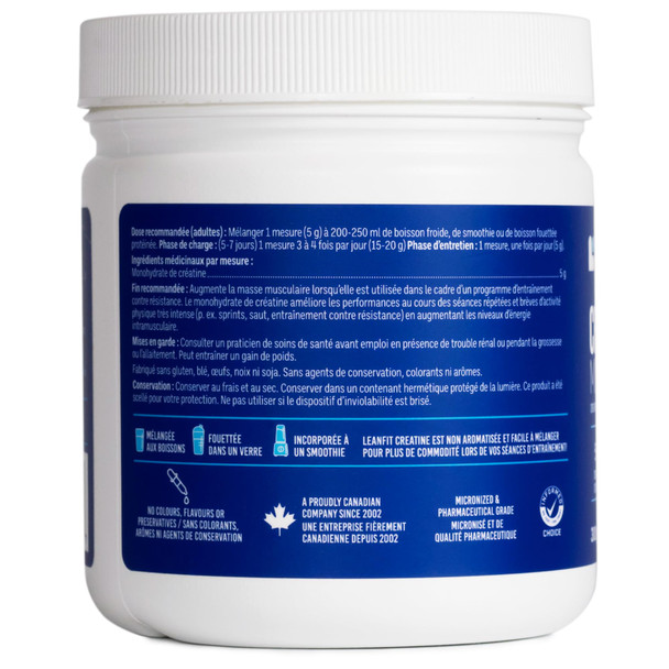 LEANFIT SPORT CREATINE MONOHYDRATE Powder Unflavoured- 60 Servings 300g Tub