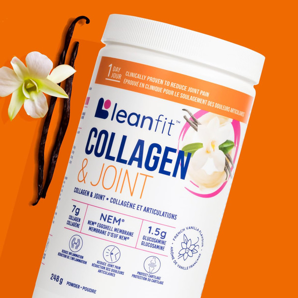 LEANFIT COLLAGEN & JOINT™ French Vanilla - 7g Collagen + 500mg NEM® + 1.5g Glucosamine - 25 Servings 248g Tub