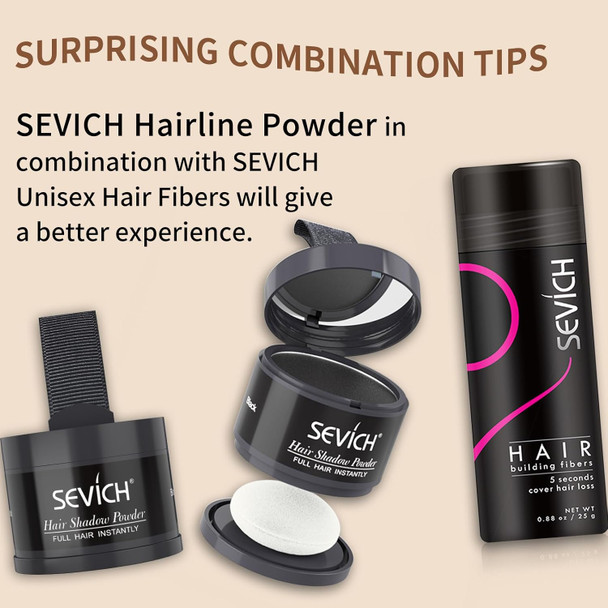 SEVICH Hair Fibers for Thinning Hair, Hair Building Fibers Instantly Thicker & Fuller Look,Hair Powder for Men & Women 25g Medium Blonde