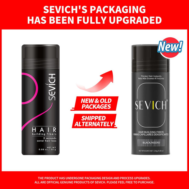 SEVICH Hair Fibers for Thinning Hair, Hair Building Fibers Instantly Thicker & Fuller Look,Hair Powder for Men & Women 25g Medium Blonde