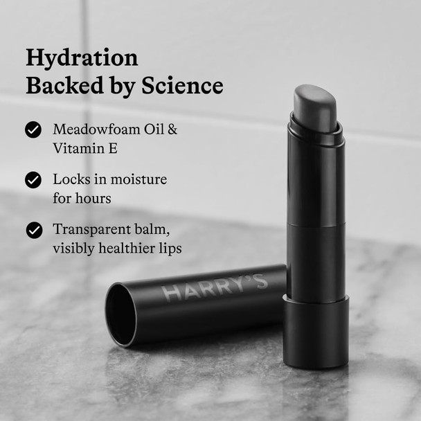 Harry's Black Lip Balm for Men - Hydrating Men's Lip Balm with Natural Finish - Korean Skincare Technology with Meadowfoam Oil