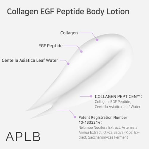 APLB Collagen EGF Peptide Body Lotion  COLLAGEN PEPT CEN 17.1% 10.14 FL.OZ/Korean Skincare Elasticity care Long lasting moisturizing Revitalize for gentle and improve skin texture
