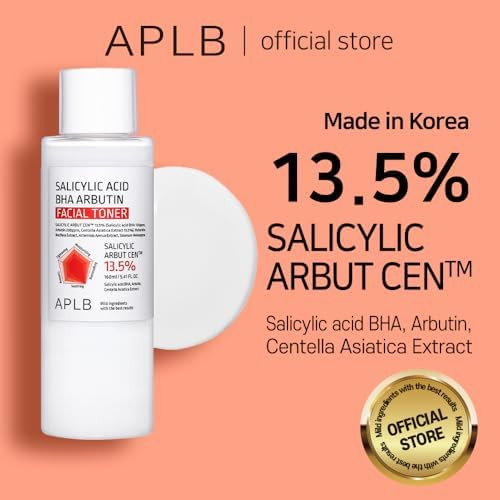 APLB Salicylic Acid BHA Arbutin Facial Toner  SALICYLIC ARBUT CEN 13.5% 5.41 FL.OZ/Korean Skincare Acne & Pore Care Replenishing Moisture Revitalize for Gentle and Improve Skin Texture