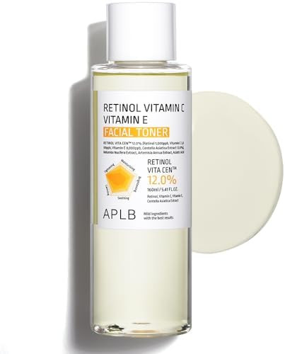 APLB Retinol Vitamin C Vitamin E Facial Toner  Retinol VITA CEN 12.0% 5.41 FL.OZ/Korean Skincare Replenishing Moisture Revitalize for Gentle and Improve Skin Texture Through Retinol
