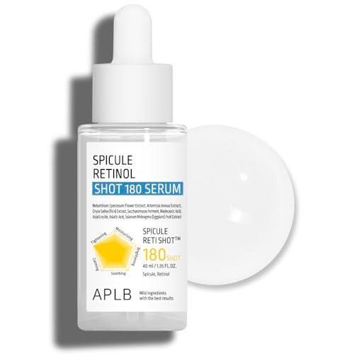 APLB Spicule Retinol Shot 180 Serum  SPICULE RETI SHOT 180 1.35 FL.OZ/Korean Skincare Gentle Exfoliation Wrinkle Care Long lasting hydration Revitalize for gentle and improve skin texture
