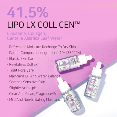 APLB Liposome Collagen LX Serum  LIPO LX COLL CEN 41.5% 1.35 FL.OZ/Korean Skincare Efficient absorption Tightens skin Long lasting hydration Revitalize for gentle and improve skin texture