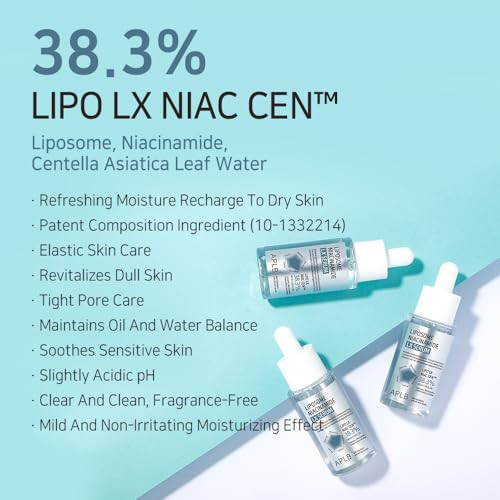 APLB Liposome Niacinamide LX Serum  LIPO LX NIAC CEN 38.3% 1.35 FL.OZ/Korean Skincare Efficient absorption Long lasting hydration Revitalize for gentle and improve skin texture