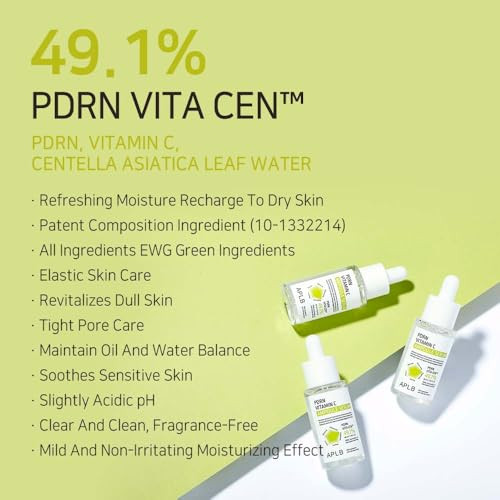 APLB PDRN Vitamin C Ampoule Serum  PDRN VITA CEN 49.1% 1.35 FL.OZ/Korean Skincare Wrinkle Care Elasticity care Moisturize Revitalize for gentle and improve skin texture