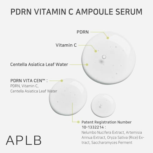 APLB PDRN Vitamin C Ampoule Serum  PDRN VITA CEN 49.1% 1.35 FL.OZ/Korean Skincare Wrinkle Care Elasticity care Moisturize Revitalize for gentle and improve skin texture