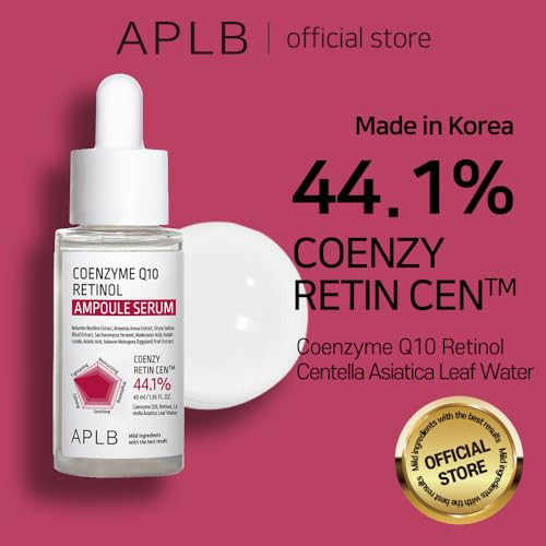 APLB Coenzyme Q10 Retinol Ampoule Serum  COENZY RETIN CEN 44.1% 1.35 FL.OZ/Korean Skincare Wrinkle Care Hydration Exfoliant Revitalize for gentle and improve skin texture