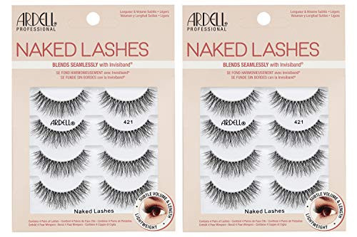 Ardell  Lashes Natural 423 with Invisiband – Lightweight Strip Lashes Eyelashes Natural Look for Everyday Wear 4 Pairs