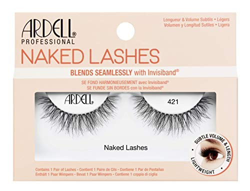 Ardell  Strip Lashes 421 – Natural-Looking Long-Lasting False Eyelashes with Invisiband for Seamless Blend 4 Pairs 1-Pack