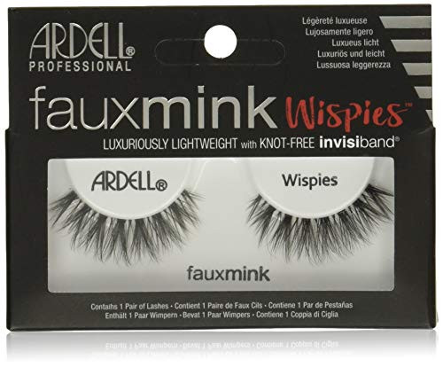 Ardell Faux Mink Lashes Wispies Eyelashes - Lightweight Reusable Strip Lashes with Invisiband 4 Pack