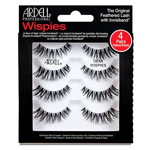 Ardell Demi Wispies False Eyelashes Black Eye Make-Up Enhancement Full Volume Strip Lashes - 4 pairs 1 Pack