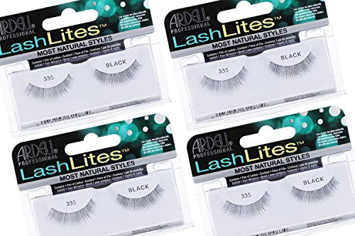 Ardell False Eyelashes LashLites 335 - Natural Look Lashes Long-Lasting Eyelash Extensions 4 Pack