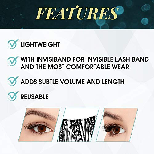 Ardell False Eyelashes LashLites 335 - Natural Look Lashes Long-Lasting Eyelash Extensions 4 Pack