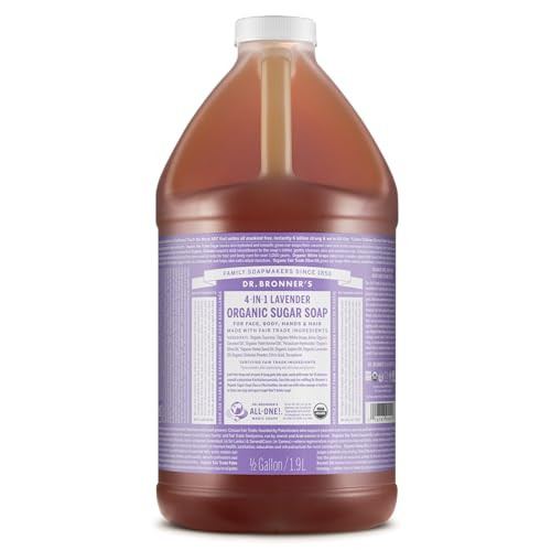 Dr. Bronner's - Organic Sugar Soap (Lavender 24 Ounce) - Made with Organic Oils Sugar and Shikakai Powder 4-in-1 Uses: Hands Body Face and Hair Cleanses Moisturizes and Nourishes Vegan