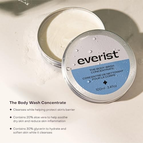Everist The Hydrating Body Duo Bundle Tin The Body Wash Concentrate Tin 3.4 fl oz The Compostable Konjac Sponge