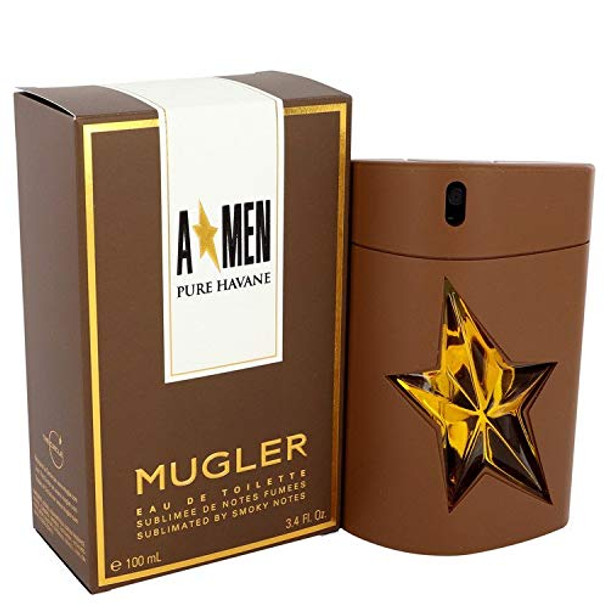 Thierry Mugler Eau de Toilette Spray, Angel Men Pure Havane, 3.4 Ounce
