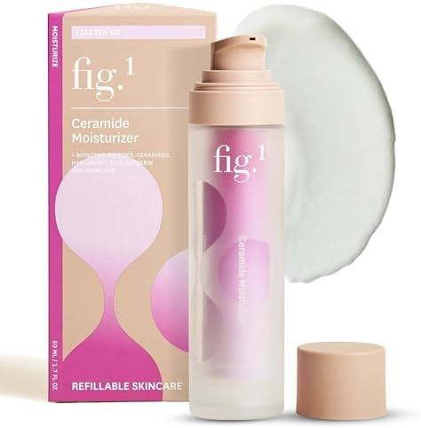 Fig.1 Ceramide Face Moisturizer Refill for Women  Hydrating Daily Facial Moisturizer with Peptides Hyaluronic Acid & Squalane  Lightweight Non Comedogenic Fragrance  Refillable  1.7 fl oz