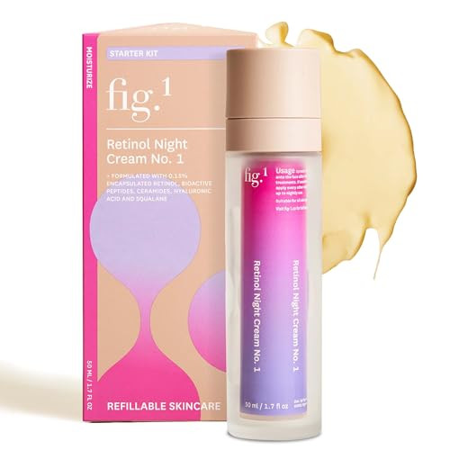 Fig.1 Retinol Night Cream Refill  Face Hydrating Moisturizer With Retinol & Squalane  Night Cream For Women With Sensitive Skin  Dermatologist Tested Wrinkle Reduction  50ml