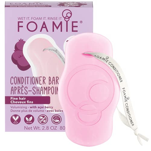 Foamie Natural Hair Conditioner Bar Soap- Volume Conditioner for Fine Hair Solid Conditioner for Men & Women Cruelty Paraben & Sulfate  Vegan & Plastic  Packaging