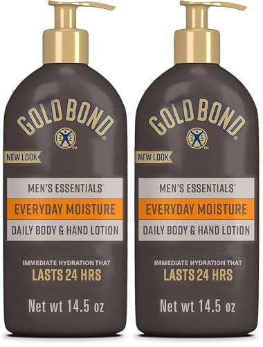 Gold Bond Men's Essentials Everyday Moisture Daily Body & Hand Lotion with Vitamin C Formulated for Men's Dry Skin Value Size 24 oz.