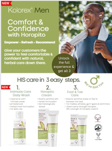 Kolorex Intimate Care Horopito Wash – pH Balanced Body Wash for Men & Women – with Horopito Aloe Vera & Tea Tree – Gentle Cleanser for Sensitive Areas – 100ml