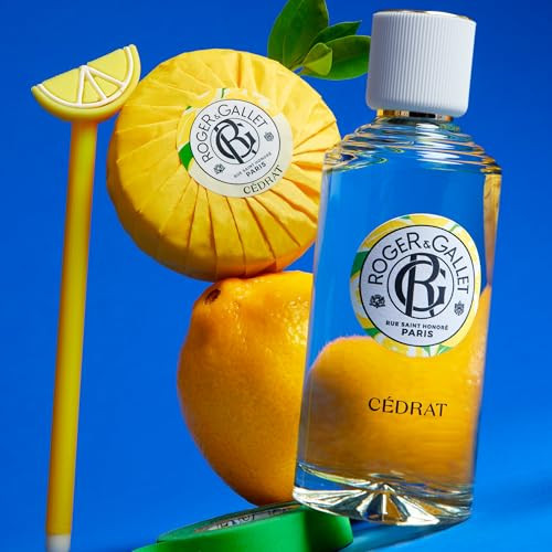 ROGER & GALLET Roger&Gallet Beneficial Perfumed Water 100ml - Women's Perfume with Citron Zest Cardamom Basil Thyme - Long Lasting Fragrance - Parfum Femme with Natural Ingredients Energizing Properties - Cédrat