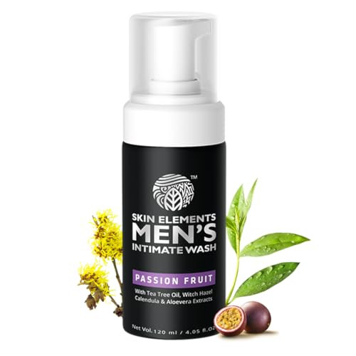 Skin Elements Intimate Wash for Men with Menthol  pH Balanced Foaming Intimate Wash  Jabon Intimo Hombre  Controls Bad Odor and Sweat  Cools and Refreshes Intimate Area  4.05 fl. Oz.