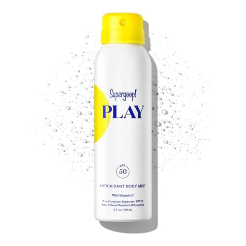 Supergoop PLAY Antioxidant Body Mist w/Vitamin C - 6 fl oz - SPF 50 PA++++ Broad Spectrum Sunscreen - Body Spray - Great for Active Days