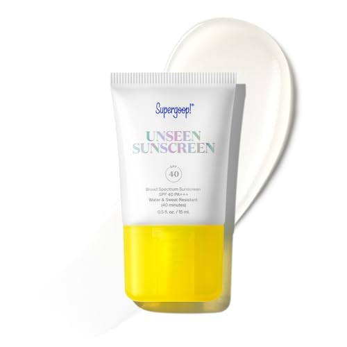 Supergoop Unseen Sunscreen - SPF 40 - Clear & Invisible Face Sunscreen + Broad Spectrum + Makeup-Gripping Primer - Weightless Scentless Oil  - For All Skin Types & Tones - 0.68 fl oz