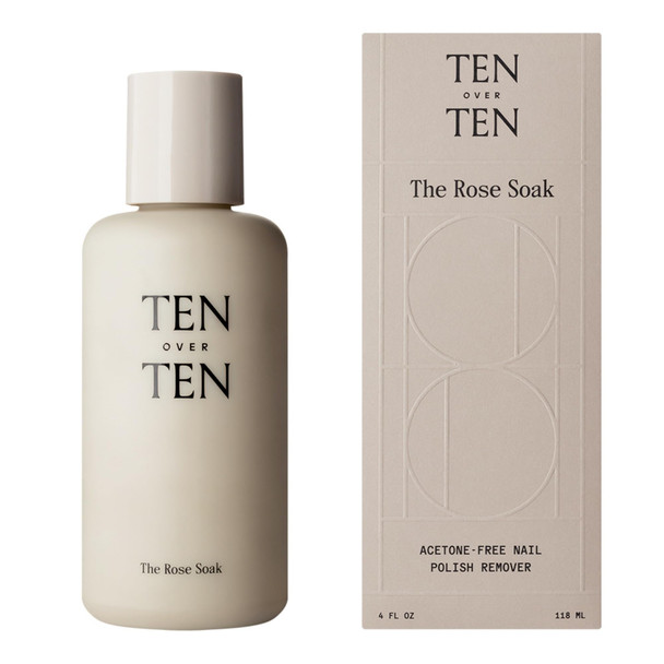 tenoverten - The Rose Soak Acetone-Free Nail Polish Remover | Clean Natural Non-Toxic Nail Care (4 fl oz | 118 ml)