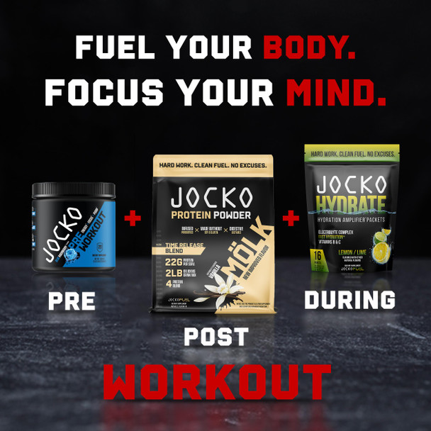 Jocko Fuel Ultimate Pre Workout Powder - Pre-Workout Energy Powder Drink for Men & Women - High Stim Sugar-Free Nootropic Blend to Support Muscle Pump, Energy, & Recovery 200mg Caffeine Blue Raspberry