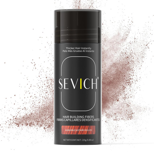 SEVICH Hair Fibers for Thinning Hair, Hair Building Fibers Instantly Thicker & Fuller Look,Hair Powder for Men & Women 25g Auburn