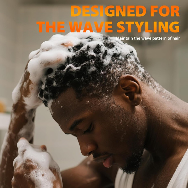 SEVICH 2-in-1 Wave Shampoo & Conditioner for Black Men | Curl-Enhancing Formula with Biotin, Ginseng & Castor Oil | Deep Cleansing & Moisturizing | 200ml/6.76fl.oz