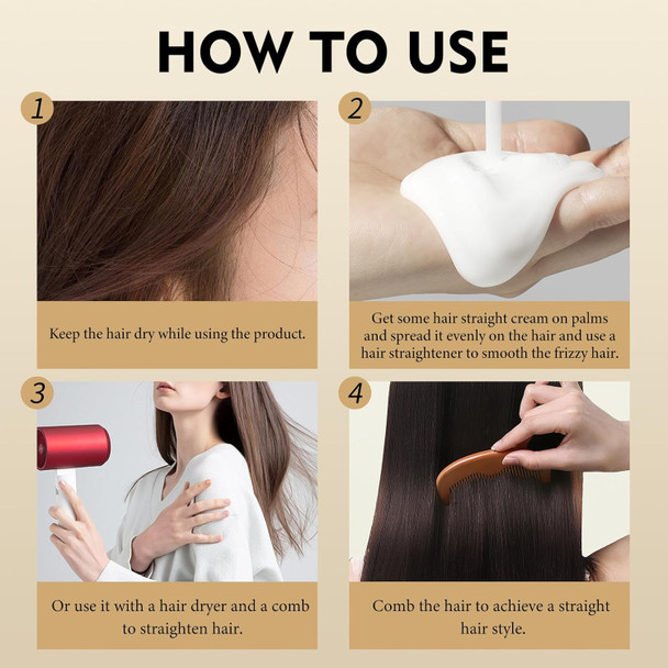 SEVICH Hair Straightener Cream - Frizz Control Hair Care Products, Hair Serum for Frizzy and Damaged Hair, Keratina Para Alisar El Pelo - Long-Lasting Smoothness, Hair straightening 72H,100g