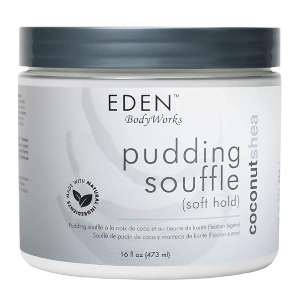 EDEN BodyWorks Coconut Shea Pudding Soufflé | Curl Cream for Curly Hair Products| Styling Cream for Soft Curls Hair Products | 16 oz