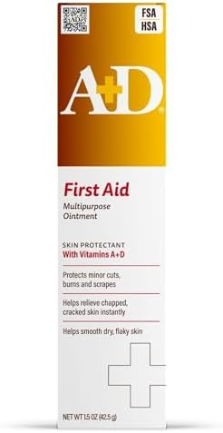 A+D First Aid Healing Ointment Moisturizing Skin Protectant For Dry Cracked Heels Elbows Hands And Lips Use After Hand Washing Packaging May Vary Multicolor “ 1.5 Oz Tube