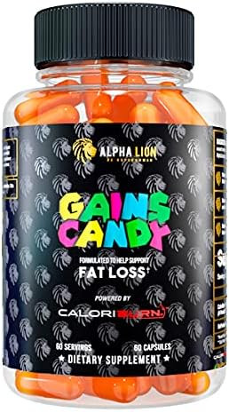 Alpha Lion Gains Candy Pills That Support Weight Loss Energy Supplements 100% Natural Extract Calorie Burning Regulates Healthy Metabolism 60 Capsules (Fat Loss Caloriburn)