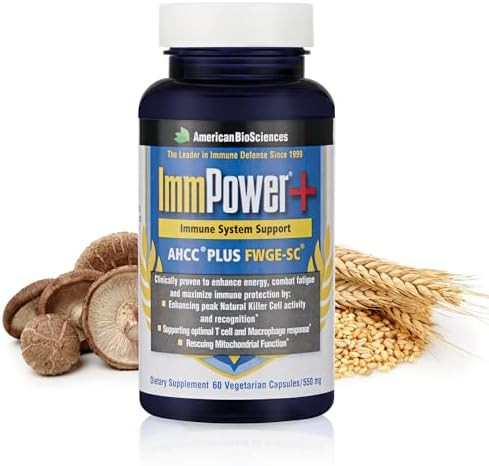 American Biosciences Immpower Ahcc Supplement Vegetarian Capsules Enhanced Immune Support Natural Killer Cell Activity And Cytokine Production 500 Milligrams Per Capsule (30 Count)
