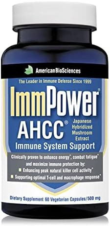 American Biosciences Immpower Ahcc Herbal Mushroom Supplement 500Mg Per Capsule For Immune Support Maintains Natural Killer Cell Activity Pack Of 1 60 Veggie Capsules