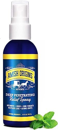 Amish Origins Deep Penetrating Pain Relief Liquid Spray Fastacting Natural Relief For Muscle Aches Joint Pain And Stiffness 3.5 Oz Spray Bottle