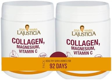 Ana Marã­A Lajusticia 2 Pack Ana Maria Lajusticia Hydrolisate Collagen Powder With Magnesium And Vitamin C For Skin Nails Hair And Ligaments Natural Energy Strawberry Flavour 350G