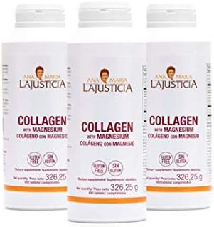 Ana Maria Lajusticia 3 Pack High Absorption Collagen Pills With Magnesium. Healthy Skin Nails Hair And Ligaments. Natural Supplement 450 Tablets.