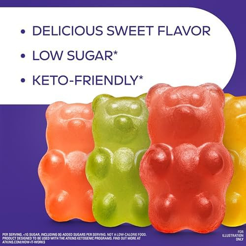 Atkins Endulge Gummy Bears Low Sugar Keto Candy 6 Count