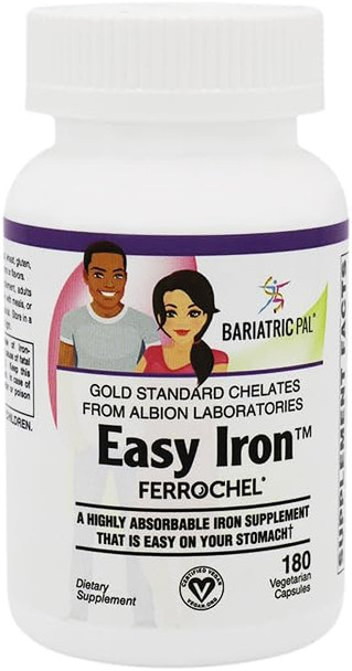 Bariatricpal Easy Iron 25Mg Capsules By Bariatricpal Highly Absorbable & Easy On Your Stomach (90Ct)