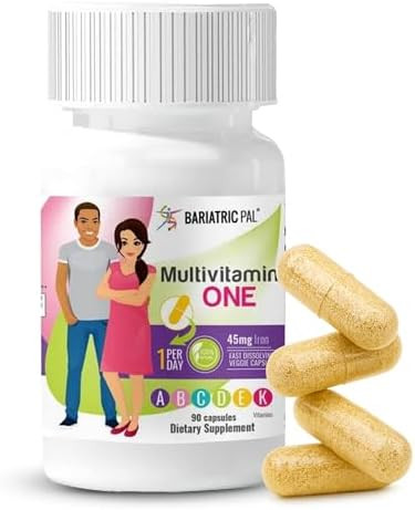 Bariatricpal Multivitamin One 1 Per Day Bariatric Multivitamin Capsule With 45 Mg Of Iron Easy To Swallow Capsule Vitamin For Bariatric Surgery Patients 90 Count (3 Month Supply)