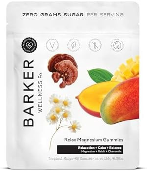 Barker Wellness Co Relax Magnesium And Nighttime Mushroom Adaptogen Gummies Bundle