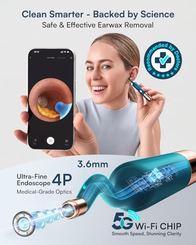 Bebird Earsight Ultra Ear Wax Removal Tool Camera Ear Cleaner With Flexible Ear Camera Otoscope Painless Visual Ear Pick Tweezers Visual Scope Earwax Cleaning Dropper Ear Cleaning Kit For Family